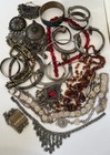 Lot Vintage Tribal Jewelry Afghan Kuchi Silver Pendants Amber Moroccan Bracelets