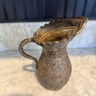 Antique Vintage Copper Heavy Pitcher Indo Persian Ewer Indo Persian
