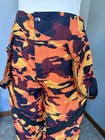 Balera Dancewear Orange Camouflage Pop Star Pants Faux Suspenders Size Medium