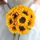 8pcs Artificial Sunflower Flowers Long Stem Large Silk Sunflowers Bridal Wedd   