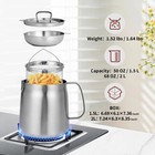 68oz 304 Stainless Steel Deep Fryer Pot With Basket   Strainer  Large Capacit   