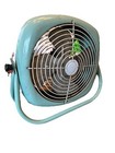 Vintage Aqua Blue Round Metal Fan Mid Century Modern Working