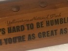 Vintage Yellowstone National Park Wyoming Souvenir Wood Pen Holder Desk Humble