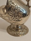 Vintage Silverplate Floral Sugar Scuttle Bowl W broken Handle Ornate Design