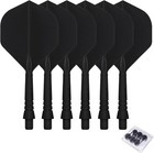 6pcs Molded Dart Flights And Shafts one Piece Integrated Accessory Black whit   