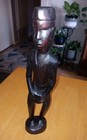 African Tribal Drummer Hand Carved Sculpture Ebony Wood Kenyan  13  Tall