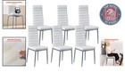Chic Set Of 6 Ergonomic Dining Room Chairs - Waterproof Leather   Metal Legs