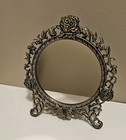 Vintage Brass Plated Tabletop Vanity Mirror By Andrea Sadek- R o c Rose Floral