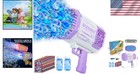 Delightful Bubble Machine For Parties  69 Holes   Colorful Lights For Ages 3-12