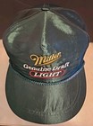 Vtg Miller Genuine Draft Light  Green Satin Snapback Hat Cap Rope Beer 90s  Nos