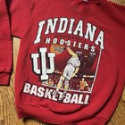 Vintage Indiana University Hoosiers Basketball Kids Sz 6 Sweatshirt Red No Tag