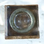 Vintage Crystal Glass Ornate Inkwell Oblong Silver Top Designs Antique Retro Old