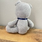 Handmade Crochet  Gray   Pink Teddy Bear Stuffed Animal Doll