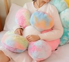 Rabbit Fur Flower 12  Pillow Cushion Stuffed Animal Plush Toys Doll Kids Gifts