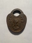 Small Antique Style Decorative Padlock W  Shackle Rusted Metal Floral Design