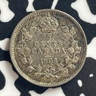 1908 Canada 5 Cents Lot t7873 Silver  Nice 