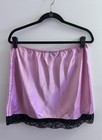 Vtg 90s Victoria s Secret M l Gold Label Pink Satin Half Slip Skirt Blk Lace8739