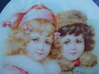 Antique Victorian Stove Chimney Flue Cover 9 5  Cute Winter Girls