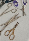 Lot Of 7 Vintage Scissors  Pinking Shears  Sewing  Medical   Hair Cutting - Used
