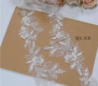 2yard Sequins Beaded Flower Embroidery Lace Appliques For Wedding Dresses Rhi   