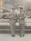 Rare Vintage Photo Vehicle Car Beer Drinking Two Men Uniform 1964 Starfire Olds