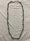 Vintage Carved Green Aventurine 19  Long With 9 Carved Beads Necklace