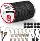Marine Grade Heavy Duty Bungee Cord Roll 12 Hooks 12 Balls Black 1 8x100ft Kayak