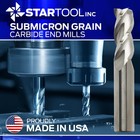 Carbide Square End Mill - Submicron Grain For Aluminum non-ferrous Materials    