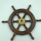 Nautical Wall Seas Finishing Antique Vintage 12   Round Steering Wooden
