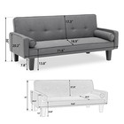72  Futon Sofa Bed upholstered Folding Futon Fabric Couch recliner Twin Size 