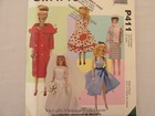 Vintage Mccalls Barbie Doll Sewing Pattern  p411 For 11 1 2  Dolls Factory Fold
