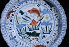 Collectable Art Chinese Porcelain Five Colours Porcelain Fish Plate