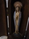 Anri House Altar Virgin Mary Carved Wood Vintage Italy  a