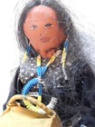 Large Vintage Apache Indian Doll - Cactus Kickers  Cradleboard  Hair  Beadwork