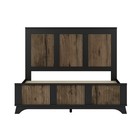 4-pieces Bedroom Set  Queen Size Farmhouse Platform Bed With Wooden Panels