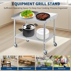 Heavy-duty Stainless Steel Grill Stand  36x30  Kitchen Food Prep Table W  Wheels