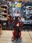 Fire Fairy Gothic Fantasy Statue With Dragon And Flame Base