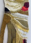 Vintage 70s Mid Century Mcm Yellow- Gold-red Fiber Textile Wall Art 28   