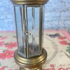 Vintage Miniature Brass Lantern Etched Glass Panels Hanging Candle Holder