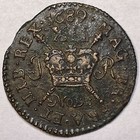 1689 6 Pence James Ii Gun Money Large Coinage Ireland Au Coin  Corrosion  20715