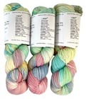 3-merino Wool   Cashmere Yarn Hanks Macaron Tye Dye Multi-colored 3 5 Oz Each