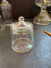 Vintage Clear Glass Apothecary Jars Set Of 3 Lidded Vanity Jars