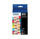 Epson T812 Ink Cartridges 4 Pack Black Color Standard Yield T812120-bcs Genuine