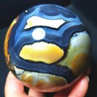 Rare 767g Natural Polished Colorful Agate Stone Sphere Ball Healing A4798