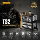 Autool Rolling Tool Cart Utility Mechanic Garage 3 Shelf With Magnetic Board
