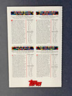 1992 Topps Magazine Uncut Sheet Andre Dawson  Paul Molitor  Reggie Sanders   