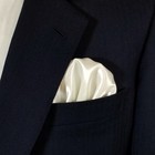 Men s Pre-folded Satin Pocket Square Insert - Pleated Fan Style