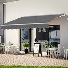 Patio Awning Manual Retractable Sun Shade Canopy Outdoor Deck Shelter 3 Size