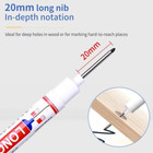 Betterjonny 16pcs Deep Hole Marker Pens  20mm Long Head Deep Hole Marker Carpent
