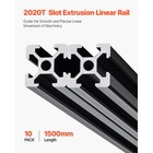10pcs 59 In  1500 Mm  T Slot 2020 Aluminum Extrusion Anodized Linear Rail